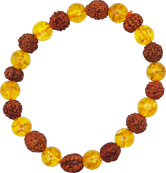 Rudraksha & Citrine Bracelet